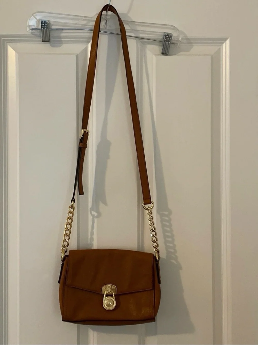 Michael Kors Tan Leather Crossbody with Gold Hardware